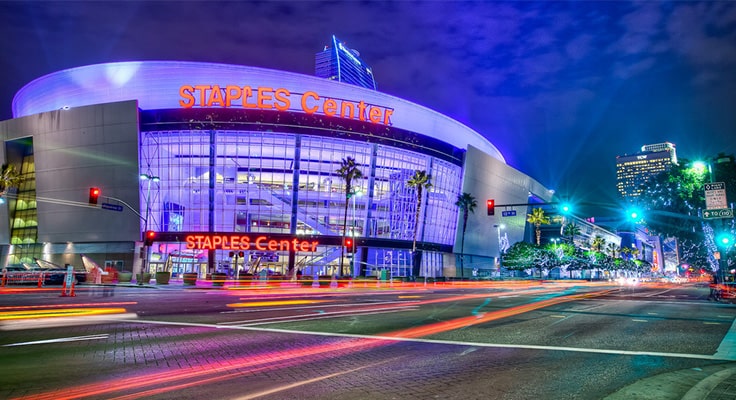 image of Staples center in los angeles for limo service page