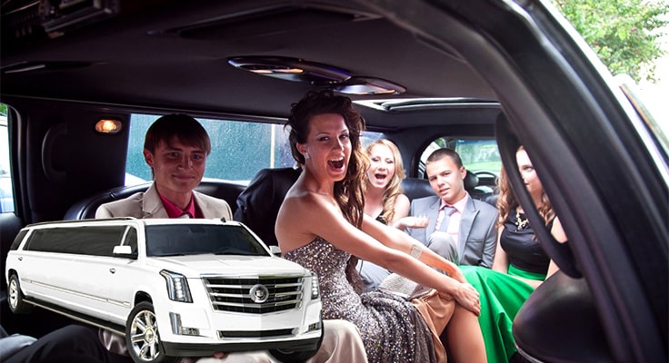 image collage to showcase los angeles prom limousine service