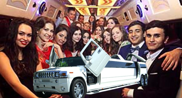 image showing people inside of limo for prom night