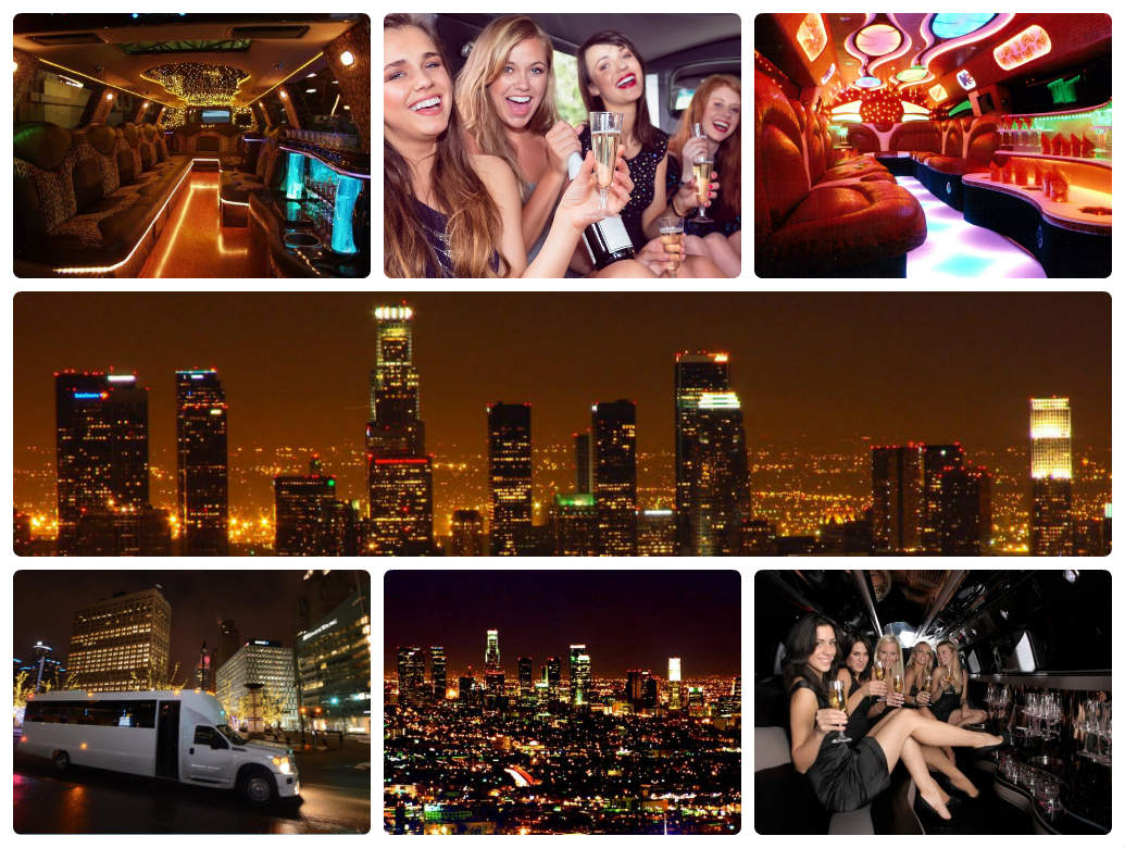 image is showing collage about Los Angeles City at night time