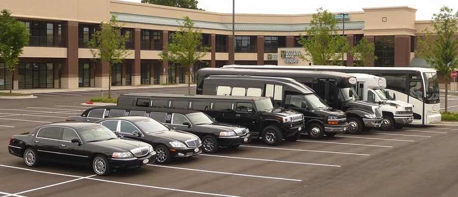 image is showing Black Limousines in Burbank, California