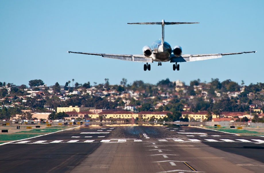 image is showing airplane landing at LAX Los Angeles airport