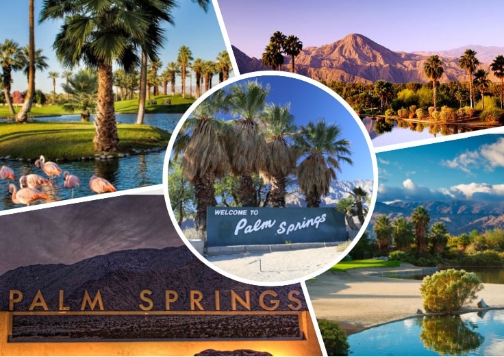 image is showing collage of Palm Springs views