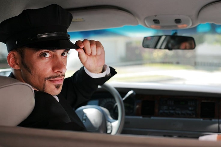 image is showing chauffeur in limo