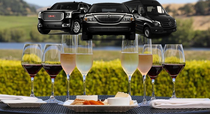 image is showing glasses of wine with limousines