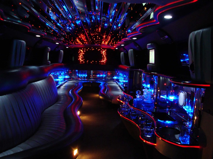 image is showing a party bus in California