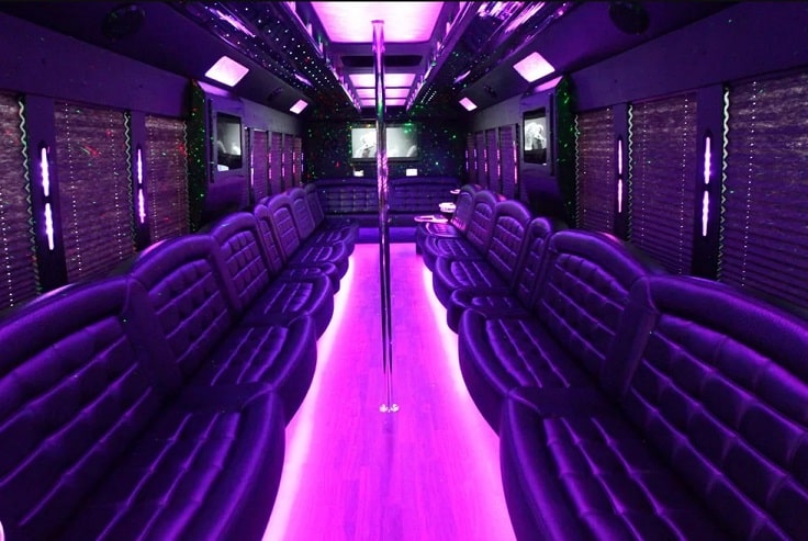 image purple party bus interior