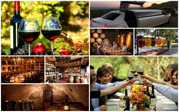 image is showing collage about Wine tours