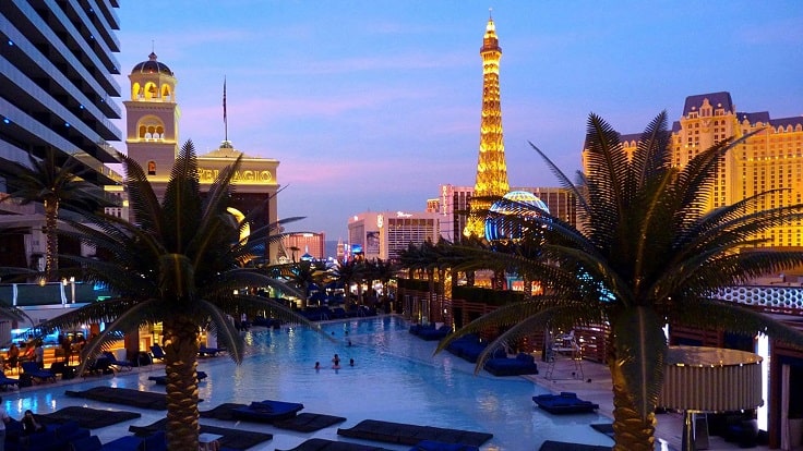 image is showing Las Vegas City at night time