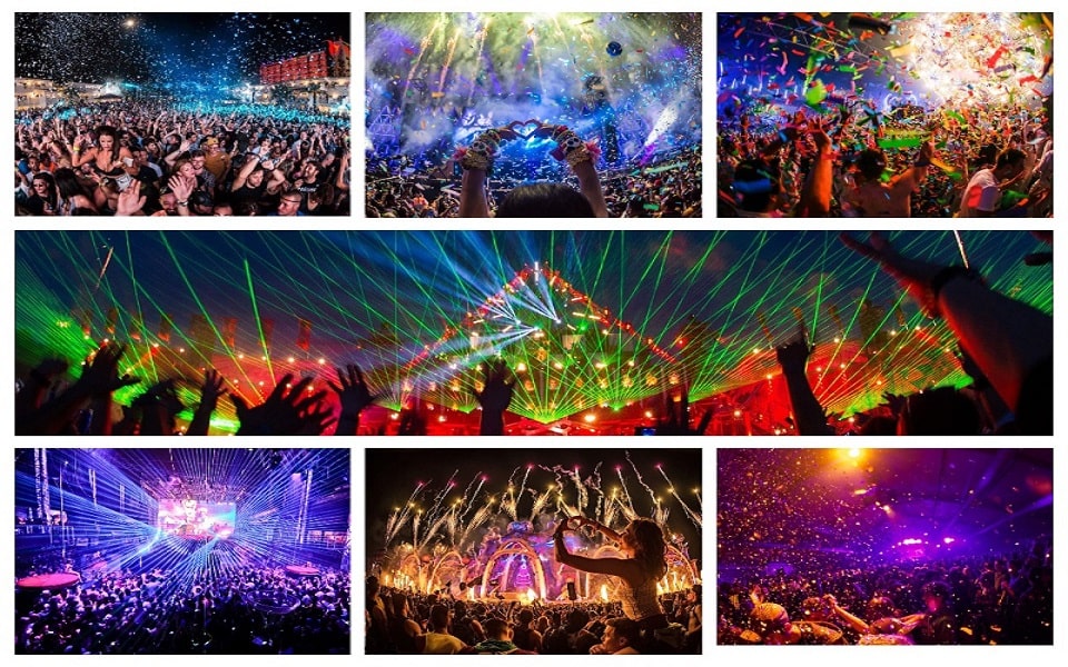 image is showing collage about concerts