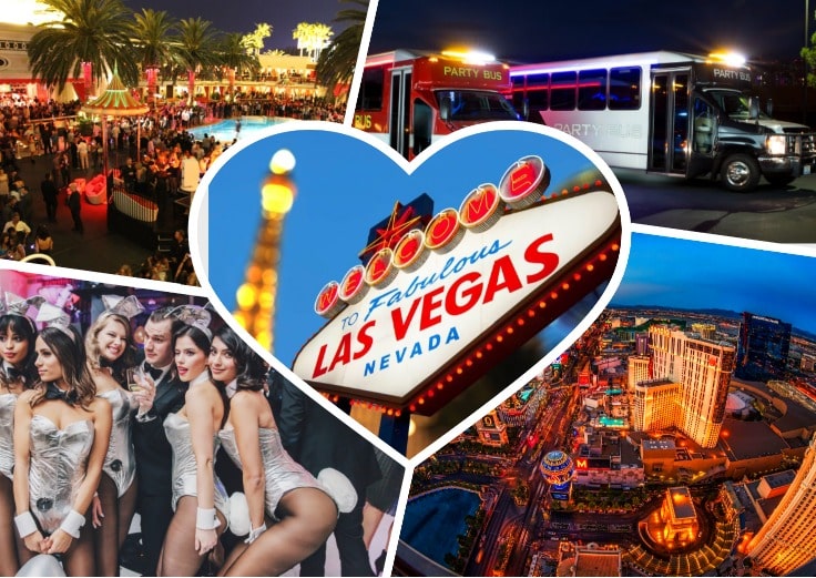 image is showing collage about concerts in Las Vegas