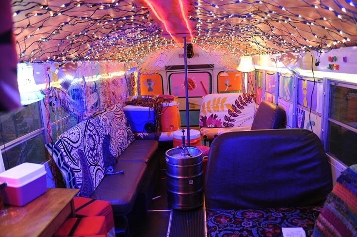 image is showing a party bus in San Francisco