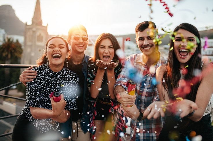 image of happy people during the bus party