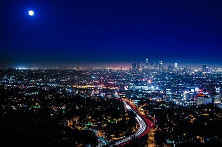 image is showing san fernando valley view at night time