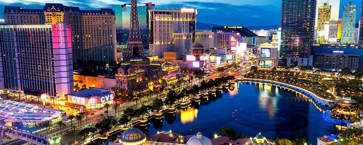 image is showing las vegas night view