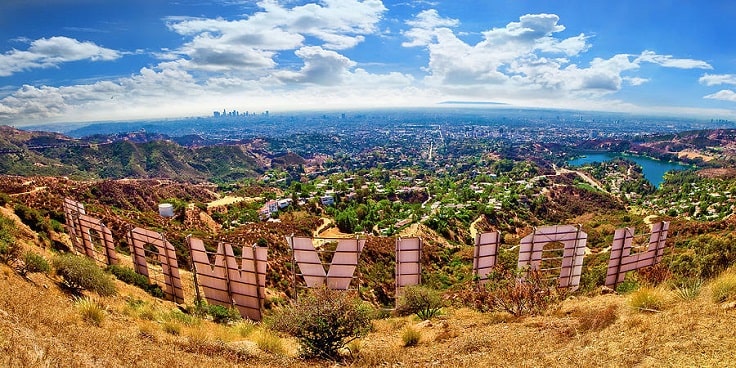 image is showing a Hollywood sign view