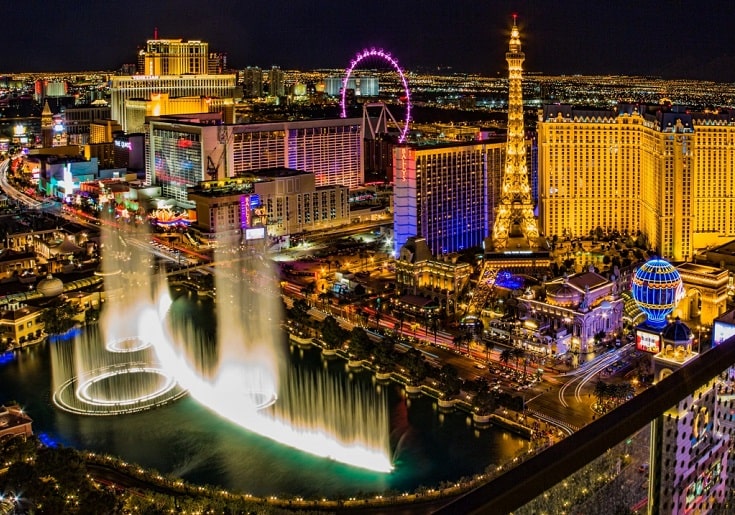 image is showing las vegas night view