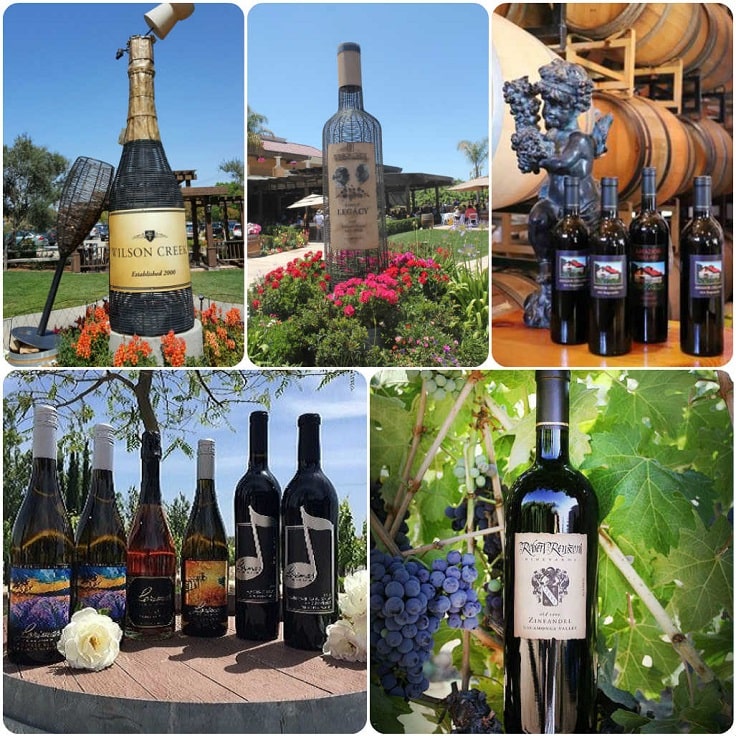 image is showing collage about temecula wines