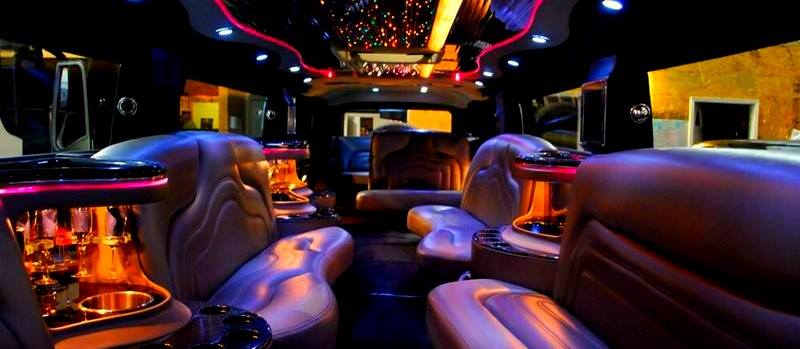 image is showing the interior of luxury limo in Westwood